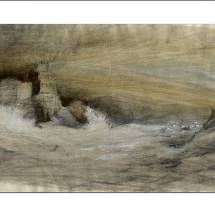 Myrskyava meri -luonnos maalaukseen Haaksirikko